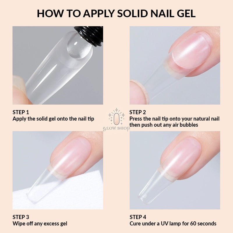 Solid Nail Gel | Handheld UV Light | Fast Curing | Nail Gel Glue | Cordless UV Light